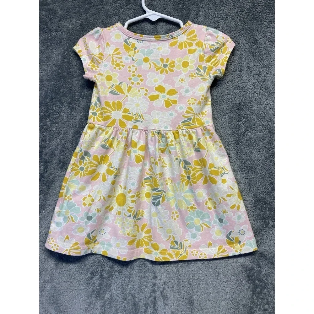 Marigold Floral Cap-Sleeve A-Line Dress Baby Girls Size 2T